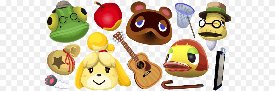Animal Crossing Animal Crossing Cute Characters, Guitar, Musical Instrument, Clothing, Hat Free Png