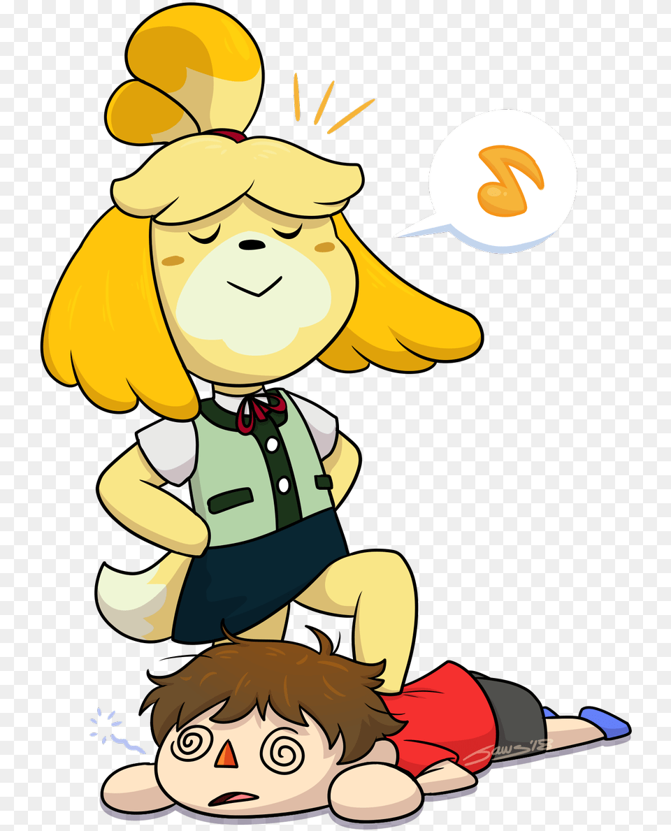Animal Crossing Isabelle And Villager, Cartoon, Baby, Person, Book Png Image