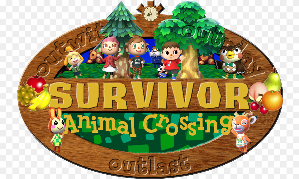 Animal Crossing Logo Animal Crossing, Food, Banana, Produce, Plant Png