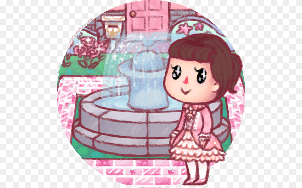 Animal Crossing Pink Sea, Architecture, Fountain, Water, Doll Free Png Download