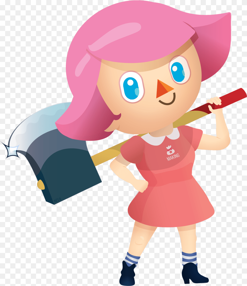 Animal Crossing Tribute Villager Girl On Behance Animal Crossing Fan Art Villager, Baby, Person, People, Face Free Png Download