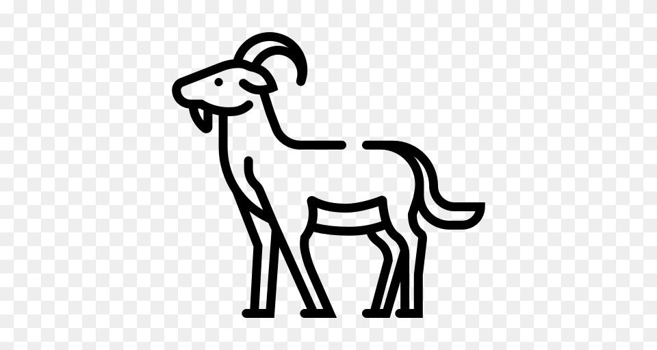 Animal Domestic Farm Goat Livestock Mammal Zoo Icon, Gray Free Png Download