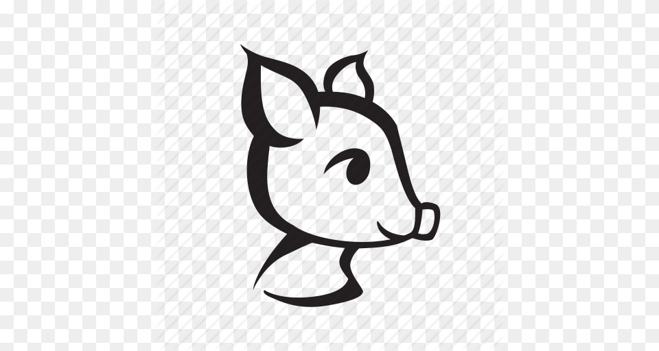 Animal Domestic Farm Head Pig Side Silhouette Icon, Bag Free Png