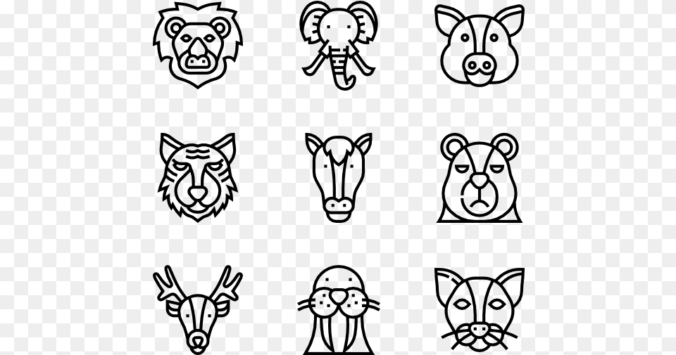 Animal Head Fun Icon, Gray Png Image