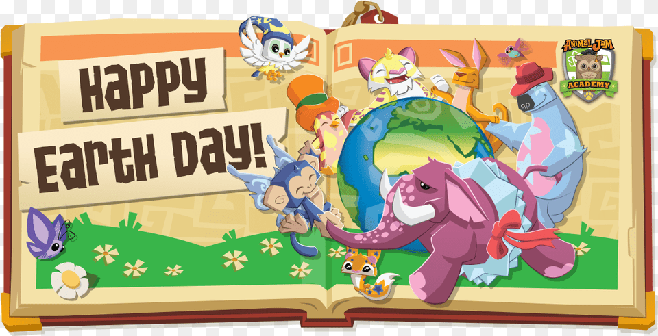 Animal Jam Happy Earthday Download Our Earth Fictional Character, Book, Comics, Publication Png