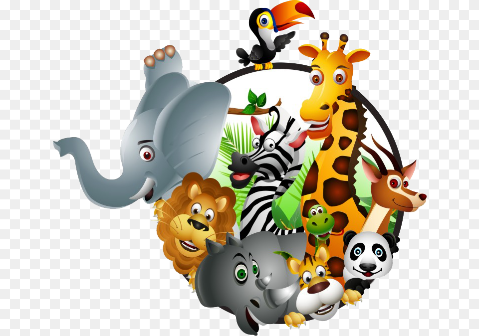 Animal Kingdom Clipart Safari Kid Cartoon Wildlife, Bird, Penguin, Bear, Giant Panda Png