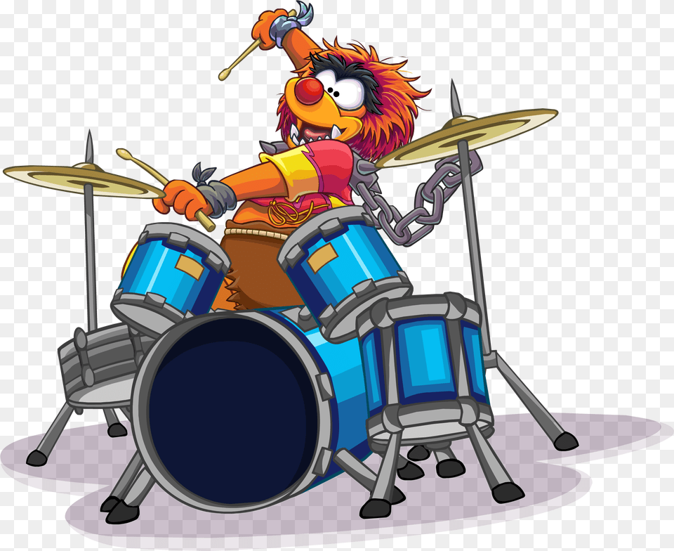 Animal On Drums Muppet Animal On Drums, Person, Performer, Musical Instrument, Percussion Png