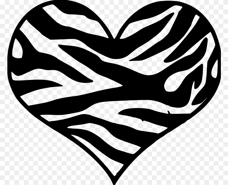 Animal Print Heart Clipart Tiger Cow Giraffe Zebra Imagenes Animal Print Hd, Gray Free Png