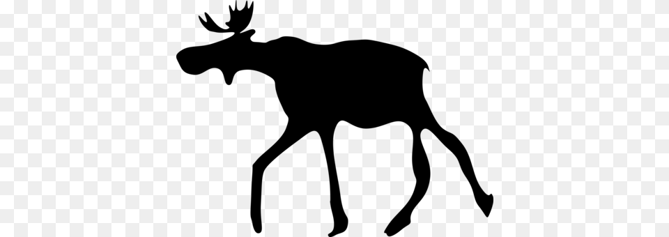Animal Silhouettes Deer Moose, Gray Free Transparent Png