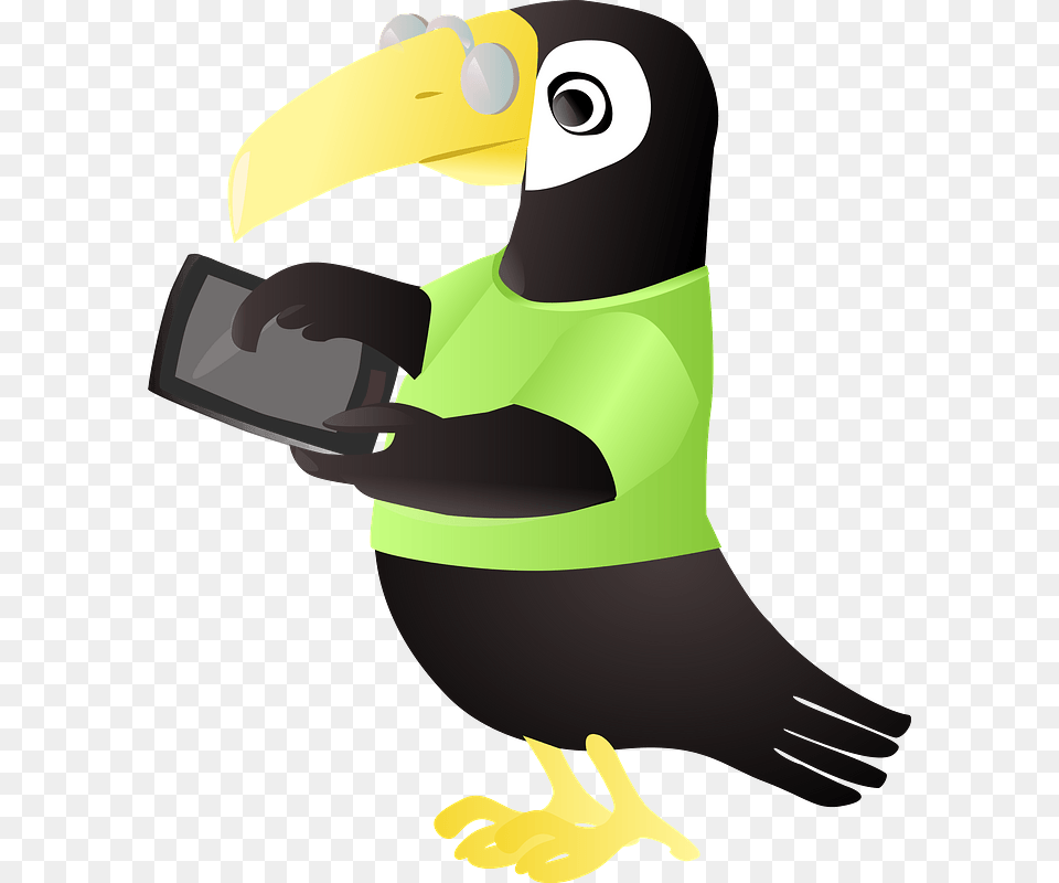 Animal Using Tablet Clipart, Beak, Bird, Toucan, Fish Free Png Download