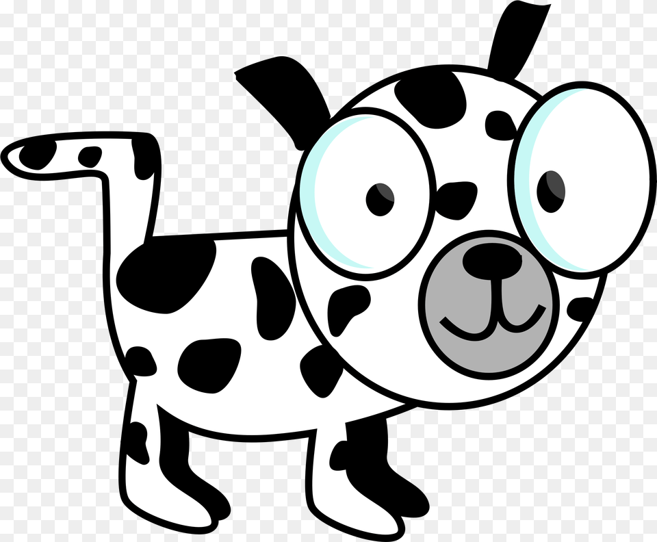 Animal With Big Eyes Clipart Puppy Black And White Clipart Pet, Stencil, Cattle, Livestock, Mammal Free Png