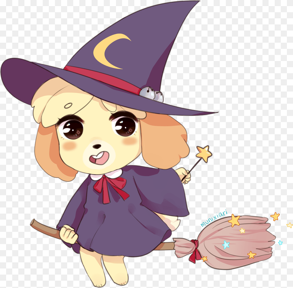 Animalcrossing Isabelle As A Witch, Clothing, Hat, Publication, Book Png