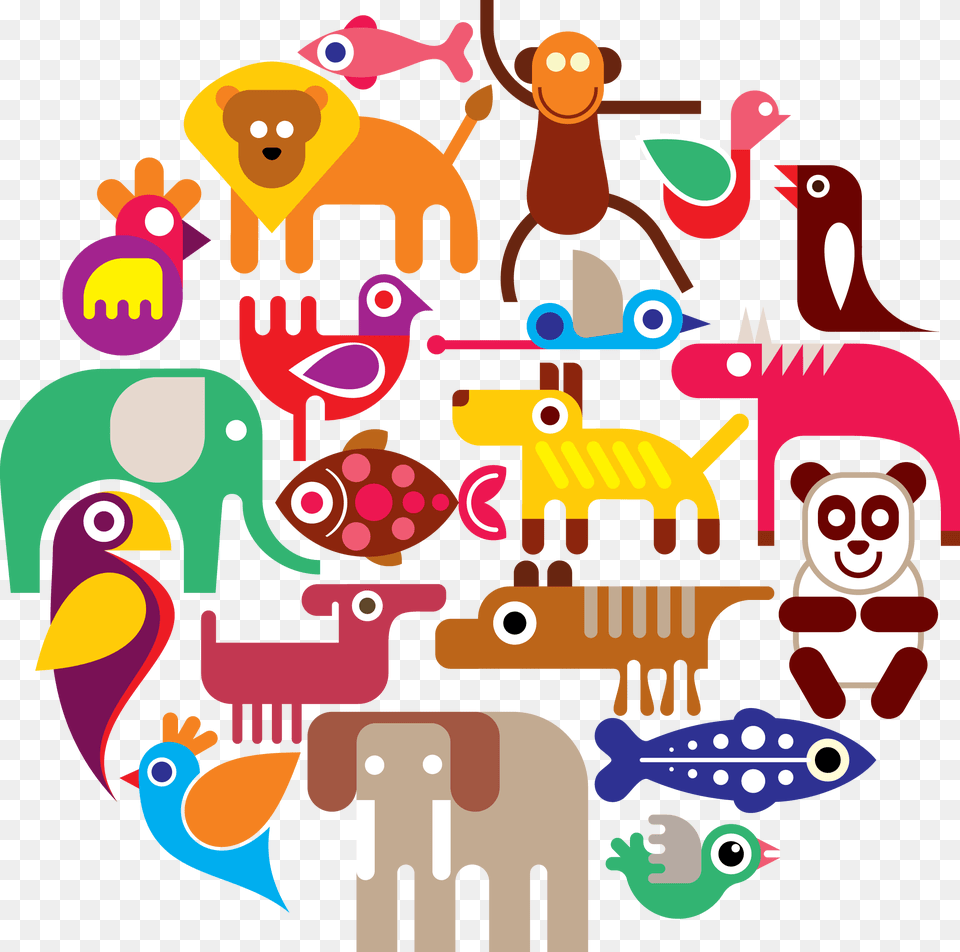 Animals Habitats Clipart, Art, Collage, Graphics, Drawing Free Png Download