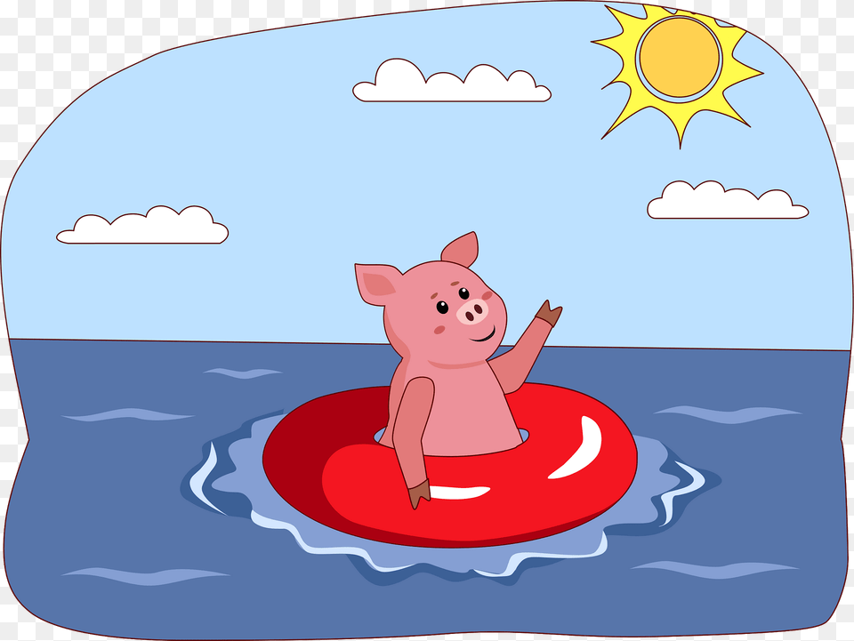 Animals On The Beach Pig Clipart, Animal, Mammal Free Png