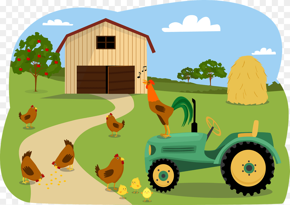 Animals On The Farm Chicken Clipart, Animal, Poultry, Outdoors, Bird Free Png