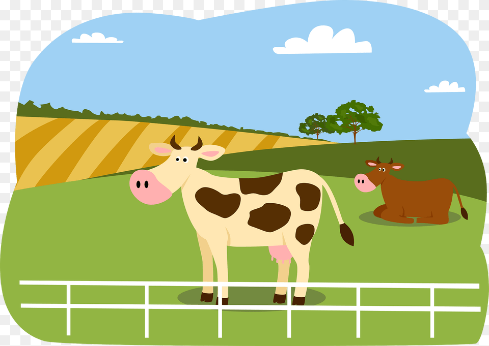 Animals On The Farm Cow Clipart, Animal, Cattle, Dairy Cow, Livestock Free Png Download