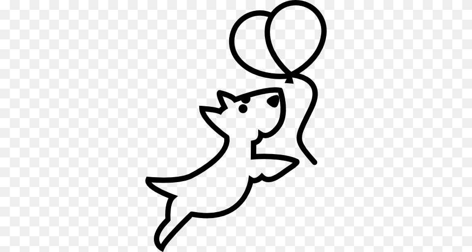 Animals Small Dog Dogs Balloons Dog Balloon Dog Outline, Gray Png