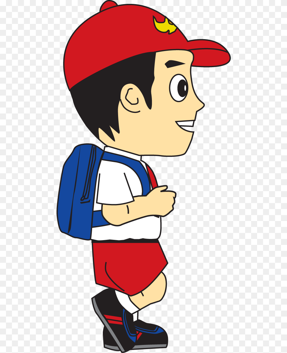 Animasi Anak Sd 1 Animasi Gif Anak Sekolah, Clothing, Hat, Baseball Cap, Cap Png Image
