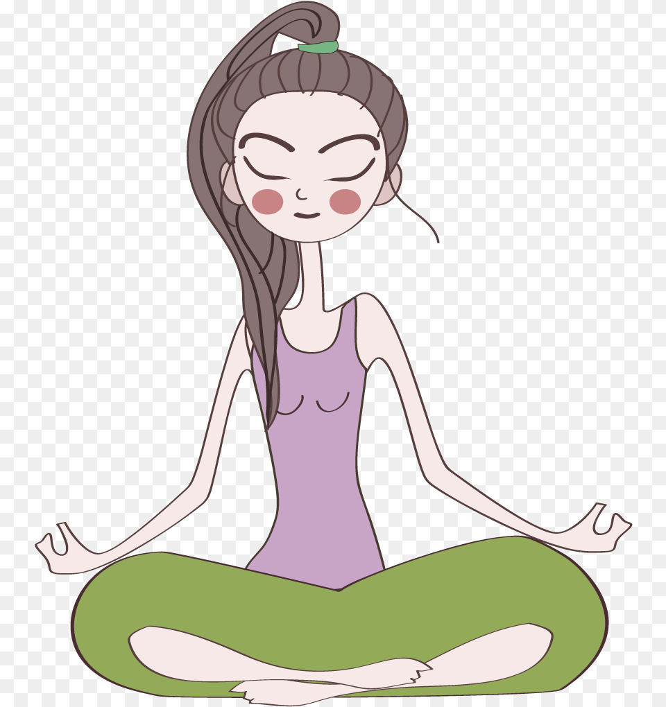 Animate Drawing Meditation Picture Yoga Cartoon Mediatting Cartoon Girl, Adult, Woman, Person, Female Png Image