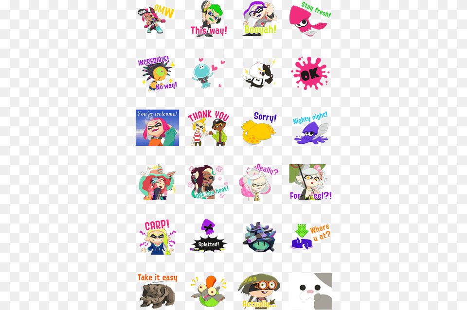 Animated Antics Splatoon Line Stickers, Person, Baby, Advertisement, Face Free Png Download