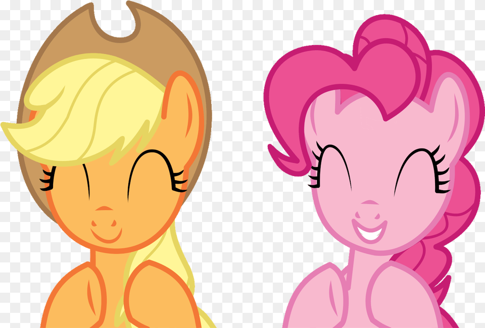 Animated Applejack Artist Cyanlightning Clapping Pinkie Pie Applejack Gif, Face, Head, Person, Baby Free Png
