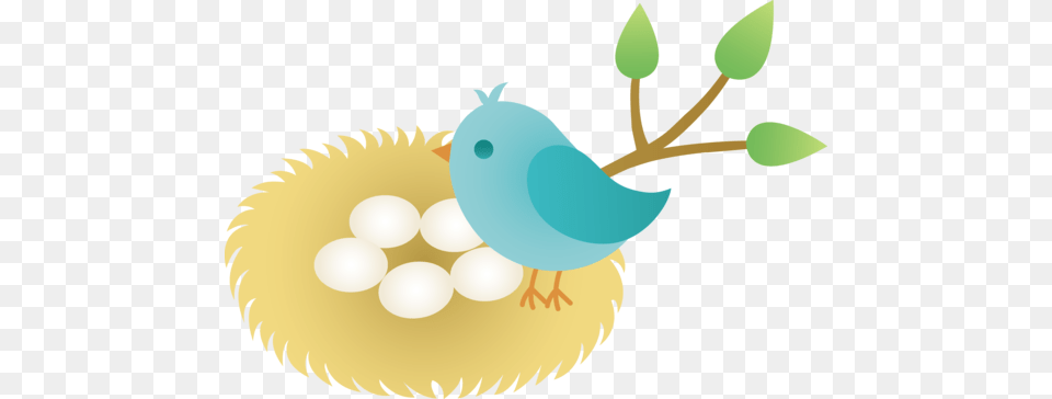 Animated Bird Clip Art Blue Bird With Nest Of Eggs, Animal, Jay Png Image
