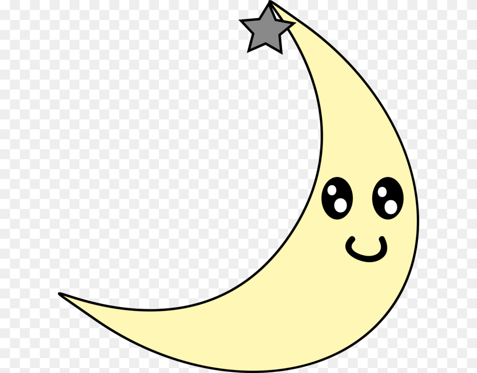 Animated Cartoon Moon Smile, Produce, Plant, Outdoors, Night Free Png
