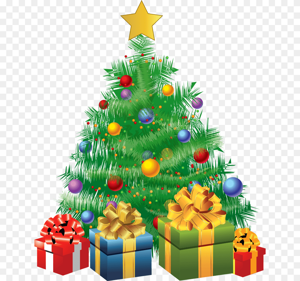 Animated Christmas Tree With Gifts, Plant, Christmas Decorations, Festival Free Png