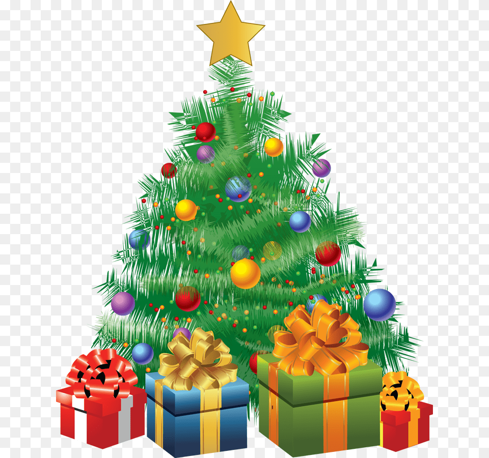 Animated Christmas Tree With Gifts, Christmas Decorations, Festival Free Transparent Png