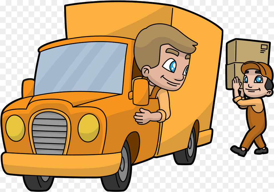 Animated Clipart Delivery Truck, Vehicle, Van, Transportation, Moving Van Free Transparent Png