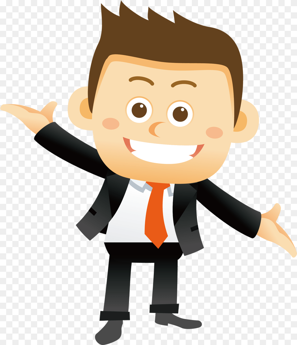 Animated Clipart Man Animated Happy Person, Formal Wear, Accessories, Tie, Clothing Free Transparent Png