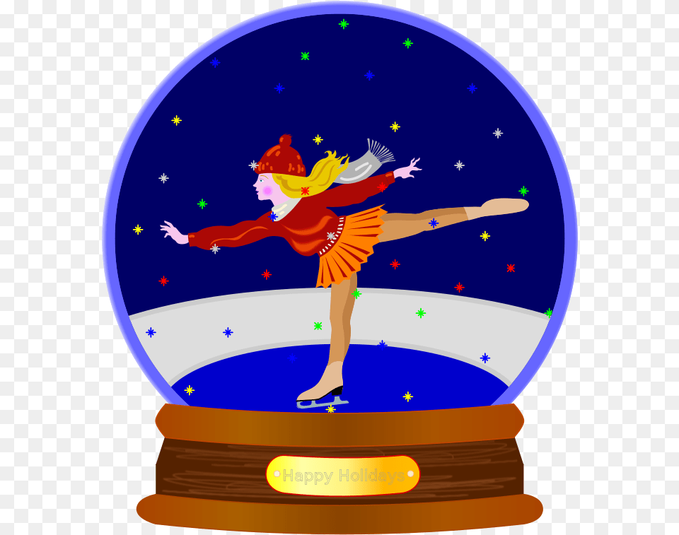 Animated Colored Snow Globe Christmas Snow Globe Clipart, Person, Dancing, Leisure Activities Free Png Download