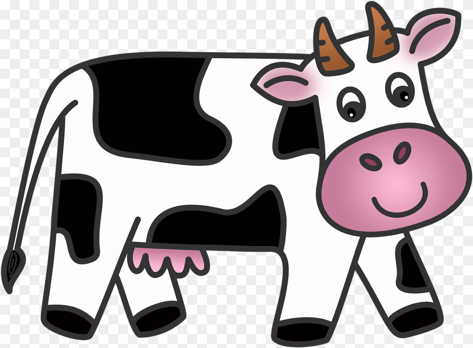 Animated Dairy Cow Clipart Cow Clipart, Animal, Cattle, Livestock, Mammal Free Png Download