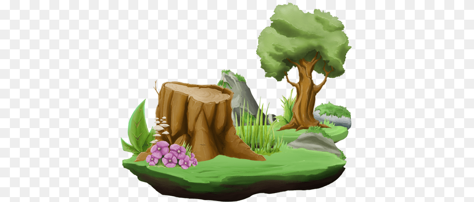 Animated Dog Character Set Game Art Partners Forest Image Cartoon, Tree Stump, Tree, Plant, Birthday Cake Png
