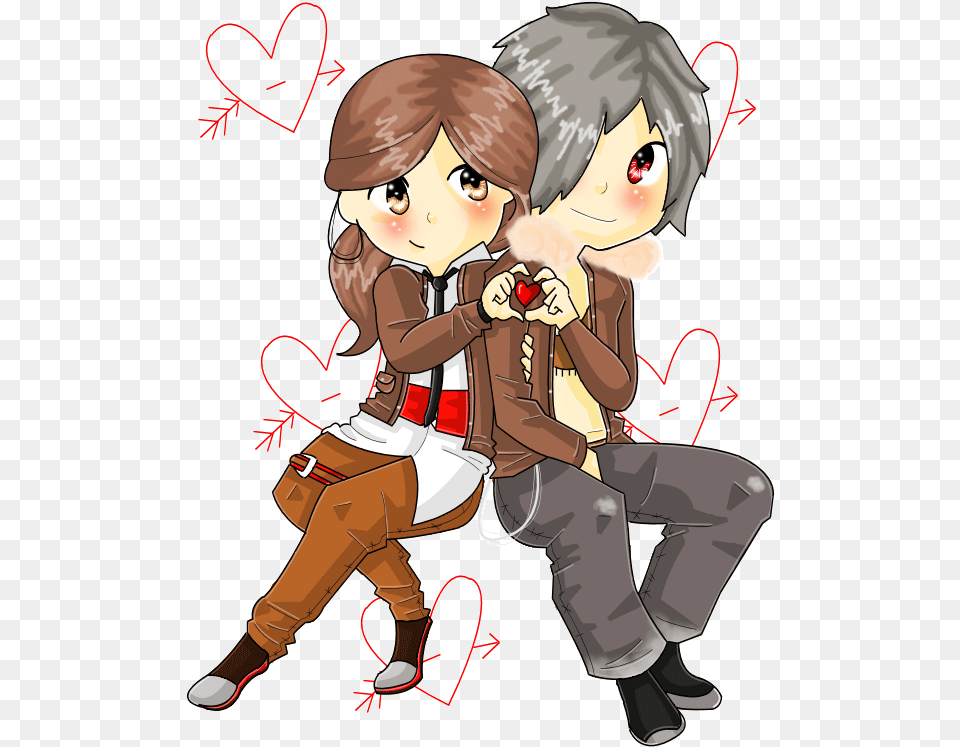 Animated Gif Anime Love Love Couples Sticker Book, Comics, Publication, Baby Free Png Download