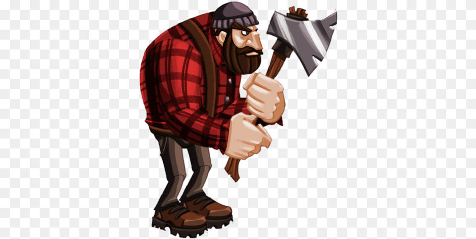 Animated Lumberjack, Adult, Male, Man, Person Png Image