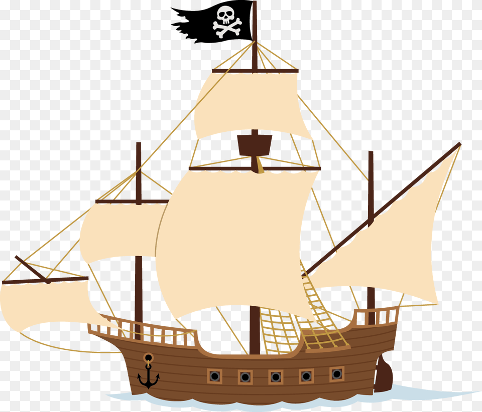 Animated Pirate Ship, Boat, Sailboat, Transportation, Vehicle Free Transparent Png