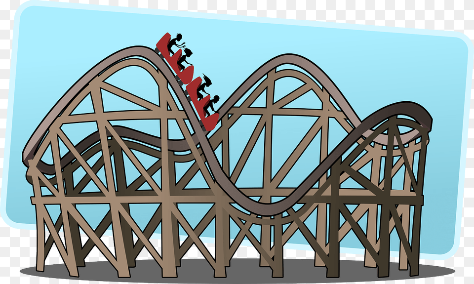 Animated Roller Coaster Clipart, Amusement Park, Fun, Roller Coaster, Person Free Transparent Png