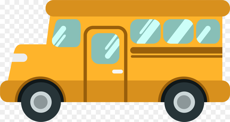 Animated School Bus, School Bus, Transportation, Vehicle, Moving Van Png Image