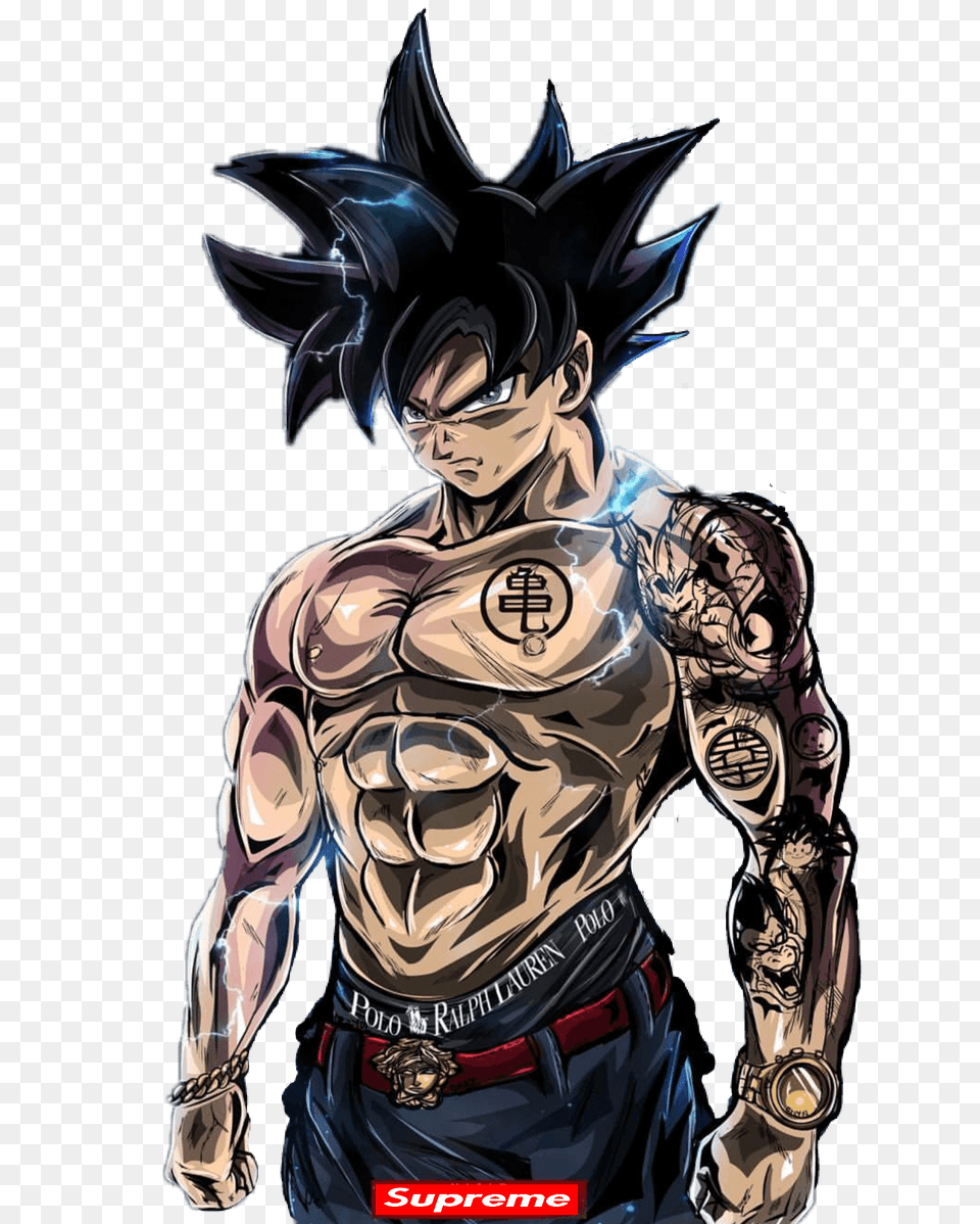 Animated Supreme Hypebeast Logo Logodix Dragon Ball Z Cool, Adult, Male, Man, Person Png