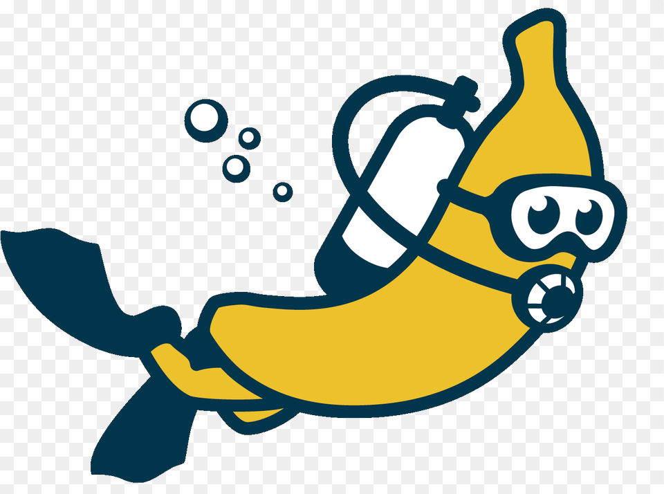 Animated Transparent Scuba Diving Gif, Banana, Food, Fruit, Produce Free Png Download