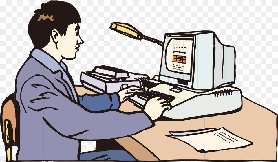 Animation Computer Hand Painted Cartoon Man On Animation Playing On Computer, Adult, Person, Male, Head Free Transparent Png