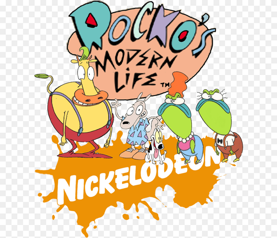 Animation Rockos Modern Life Logo, Book, Comics, Publication, Advertisement Free Transparent Png