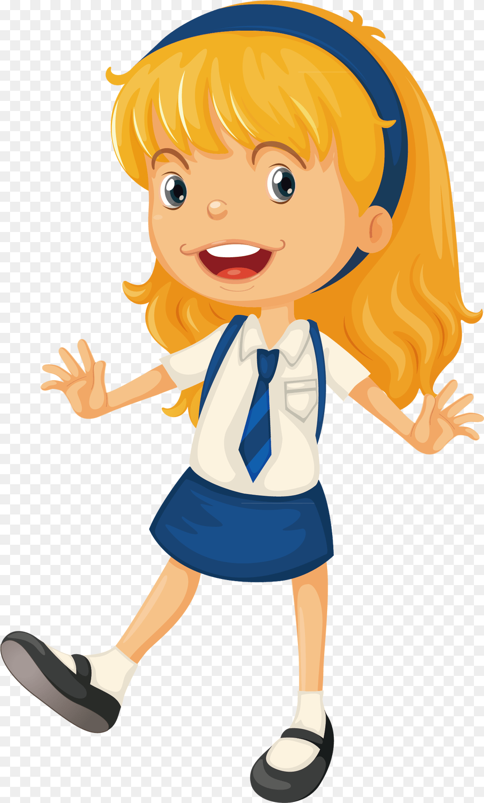 Animation Schools School Uniform Girls Starting Cartoon School Little Girl, Baby, Person, Book, Comics Png