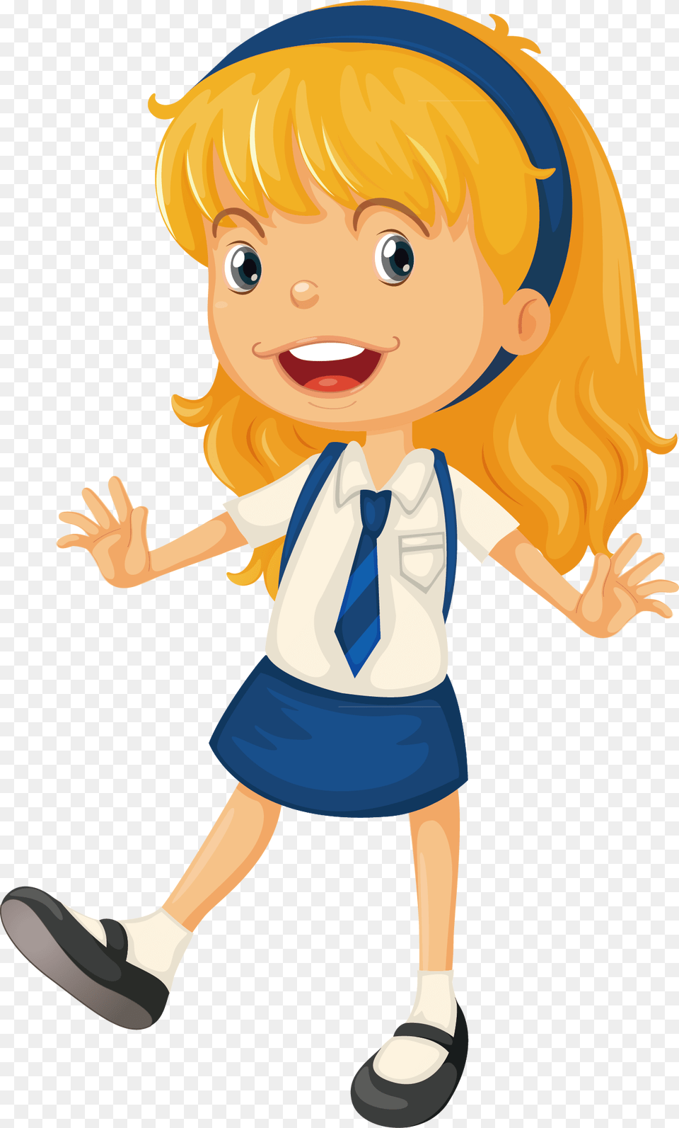 Animation Schools School Uniform Girls Starting School School Girl Clipart, Baby, Person, Accessories, Formal Wear Png