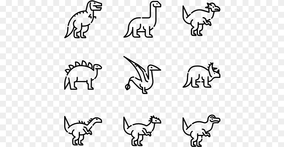 Animation Vector Line Dinosaur Icon, Gray Free Transparent Png