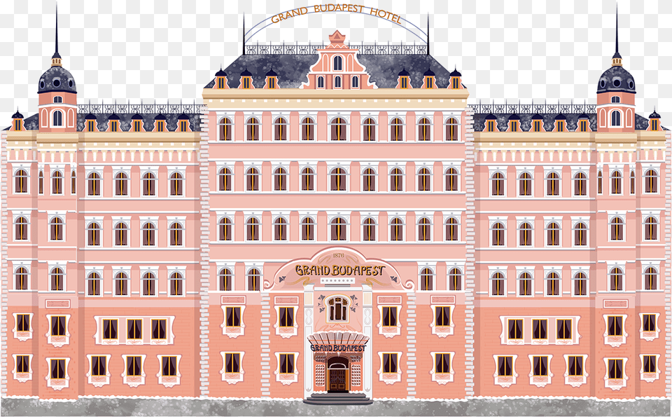 Animations On Behance Grand Budapest Hotel Sticker, Urban, Architecture, Building, City Png