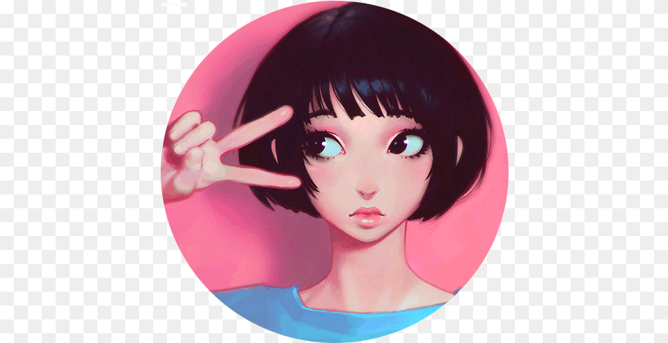 Anime Icons Cute And Girl Ilya Kuvshinov Pink, Book, Comics, Publication, Photography Free Png