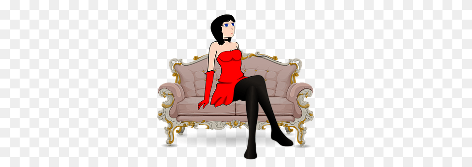 Anime Adult, Couch, Female, Furniture Free Png