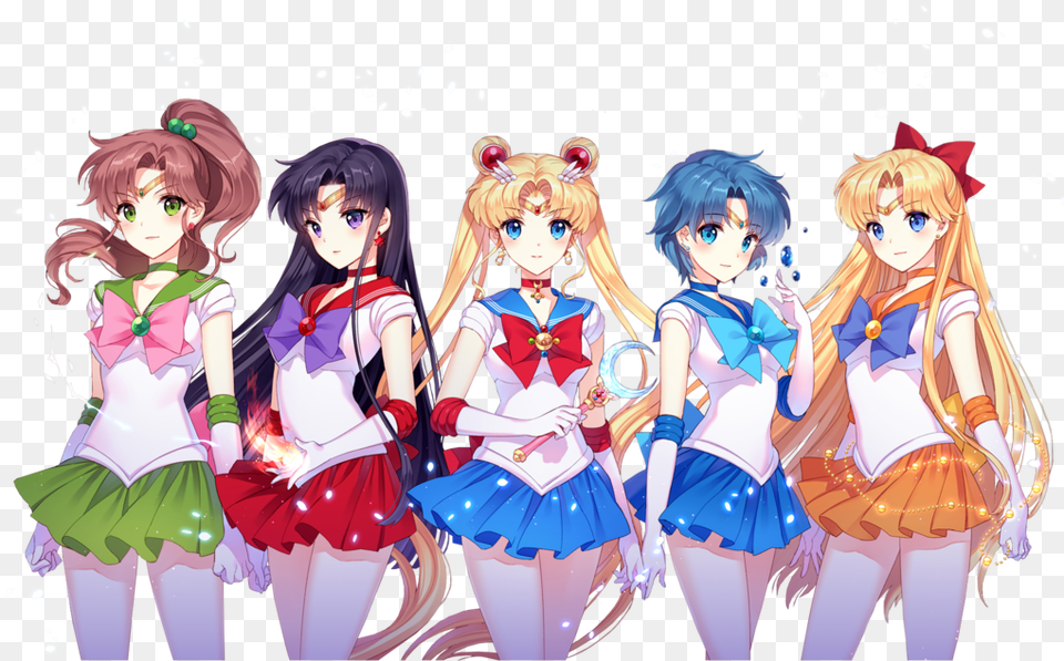 Anime Girls Rei Hino And Sailor Moon Anime Banner Sailor Moon, Publication, Book, Comics, Person Png Image